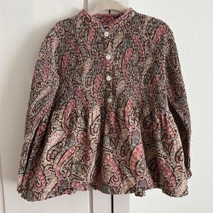 patricia mendiluce | Girls Floral Paisley Smocked Blouse Top